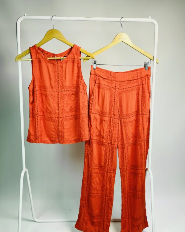 Conjunto laise blusa e calça vermelho IDEOLOGIC - P - VENDIDO SISTEMA OTO