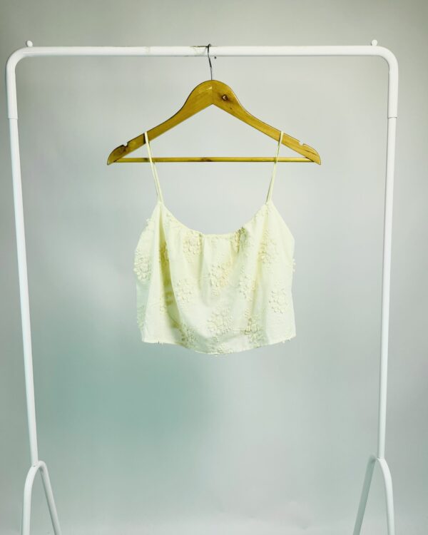 Blusa curta algodão com bordados bege CRIS BARROS - 36