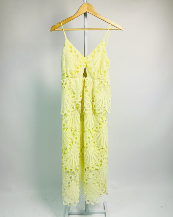 Vestido midi laise amarelo amanteigado ATELIER - P - VENDIDO SISTEMA OTO