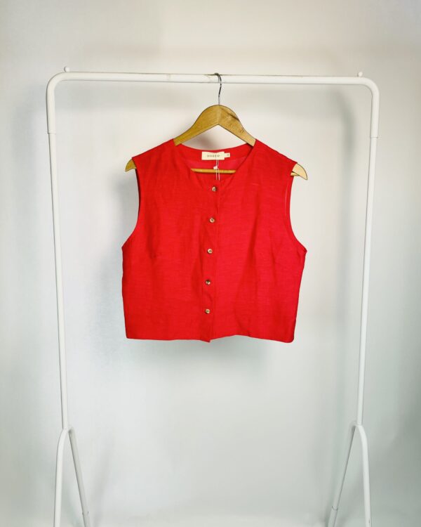 Regata vermelha linho HORTO - 42 - VENDIDO SISTEMA OTO