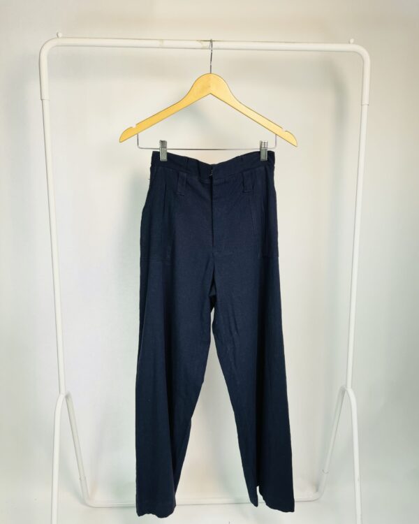 Calça linho pantalona azul marino LIZIE - PP - VENDIDO SISTEMA OTO