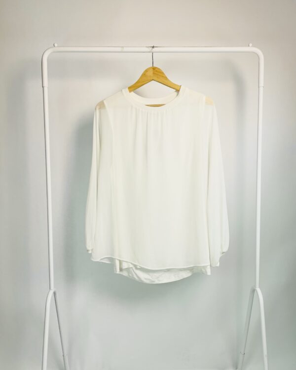 Blusa branca com sobreposição ZARA - PP - VENDIDO SISTEMA OTO