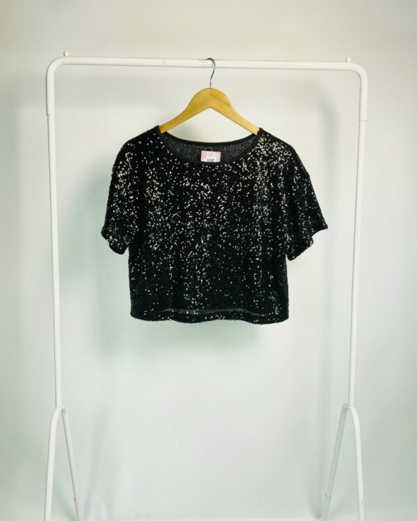 Blusa paete preta VICTORIA SPORT - M - VENDIDO SISTEMA OTO