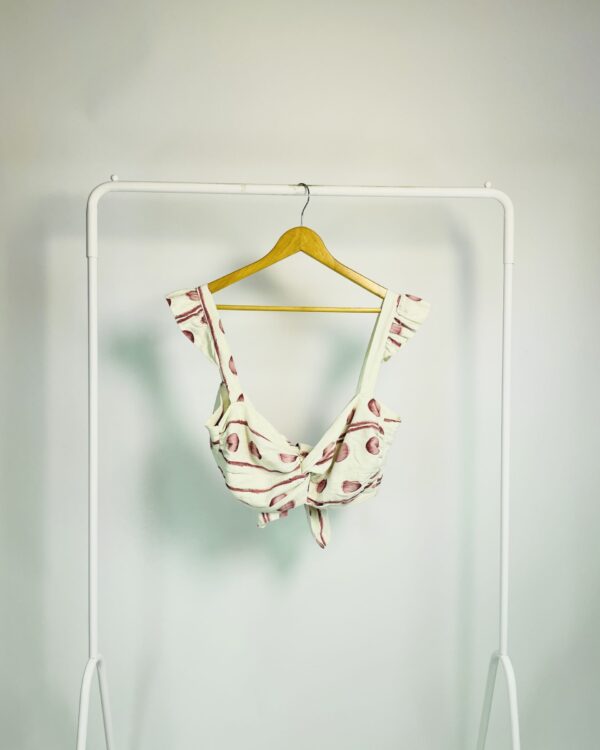 Blusa coppped off white poás roxos ANPÔ - P - VENDIDO SISTEMA OTO