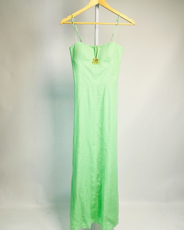 Vestido verde com detalhe dourado VIX - 34 - VENDIDO SISTEMA OTO