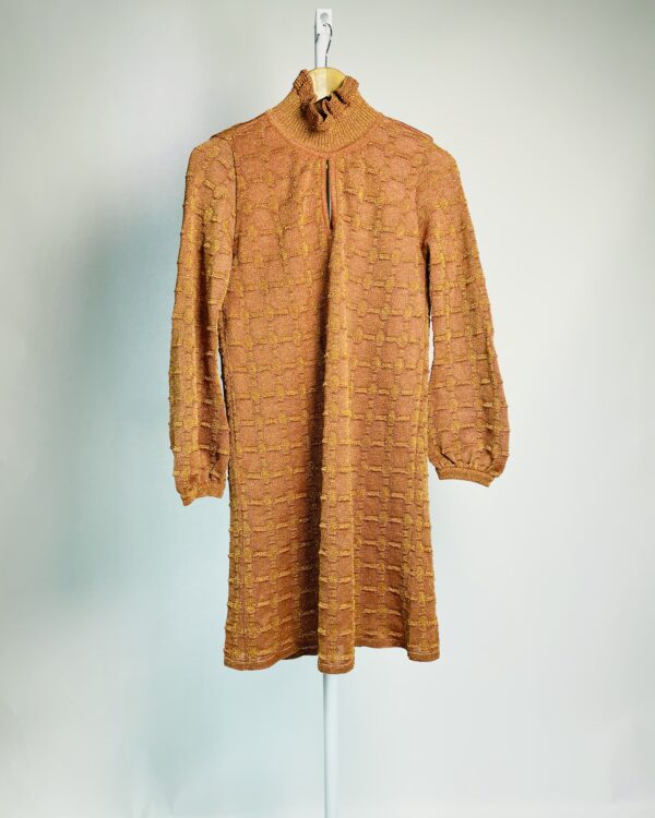 Vestido midi marrom com ljrex manga e gola alta MARIA FILÓ - P *nunca usado* - VENDIDO SISTEMA OTO