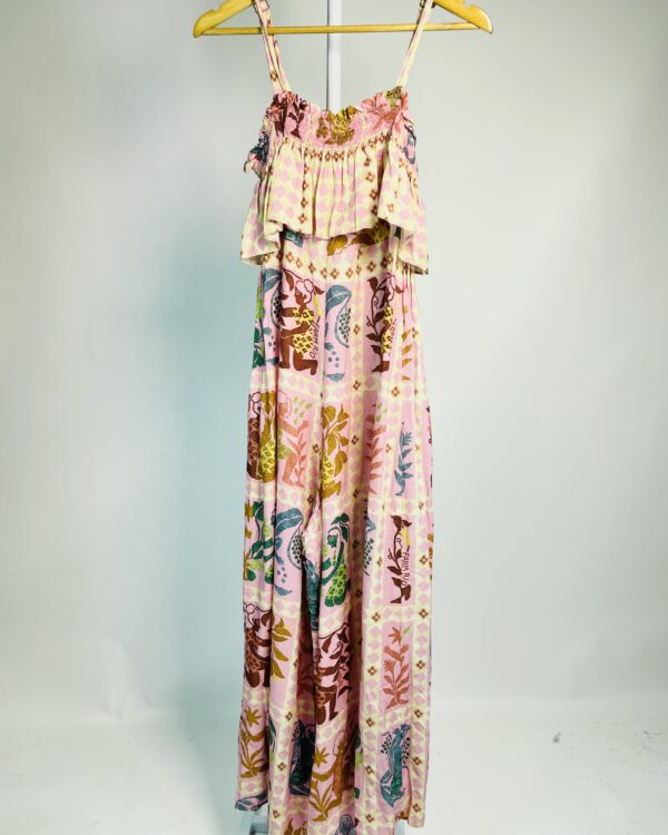 Macacão rosa estampado FARM - G - VENDIDO SISTEMA OT