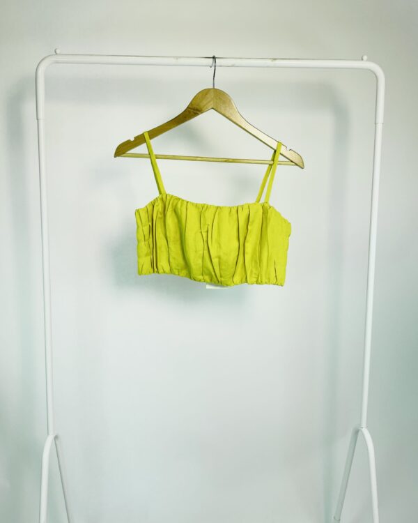 Cropped mostarda franzido amarelo CORI - G *nunca usado*