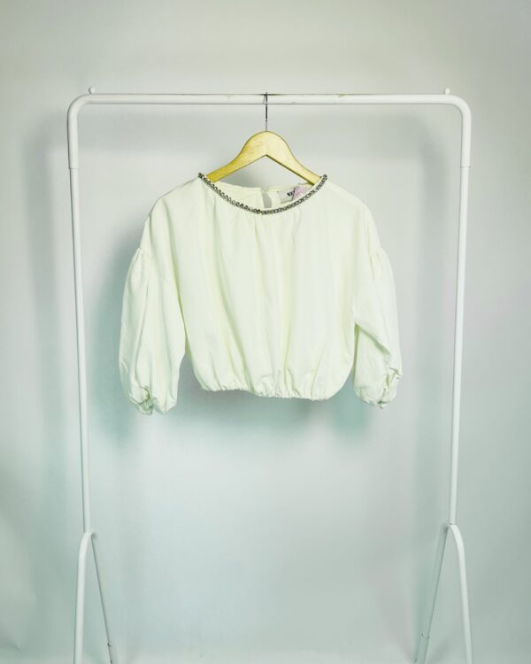 Blusa branca com detalhes de brilho NXT LVL - 36 *nunca usado* - VENDIDO SISTEMA OTO