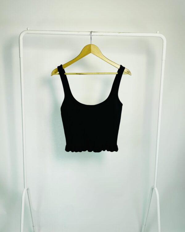 Regata tricot preta cropped ZARA - M - VENDIDO SISTEMA OTO