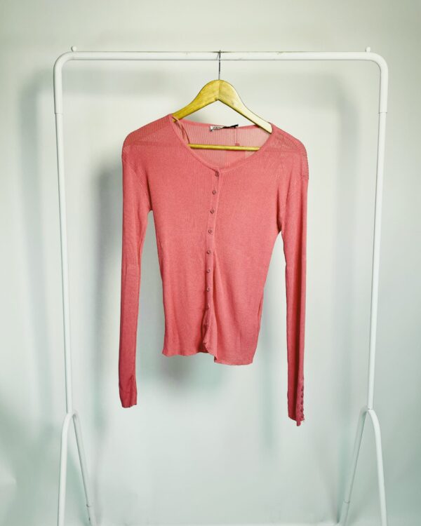 Cardigan rosa canelado ZARA - M - VENDIDO SISTEMA OTO