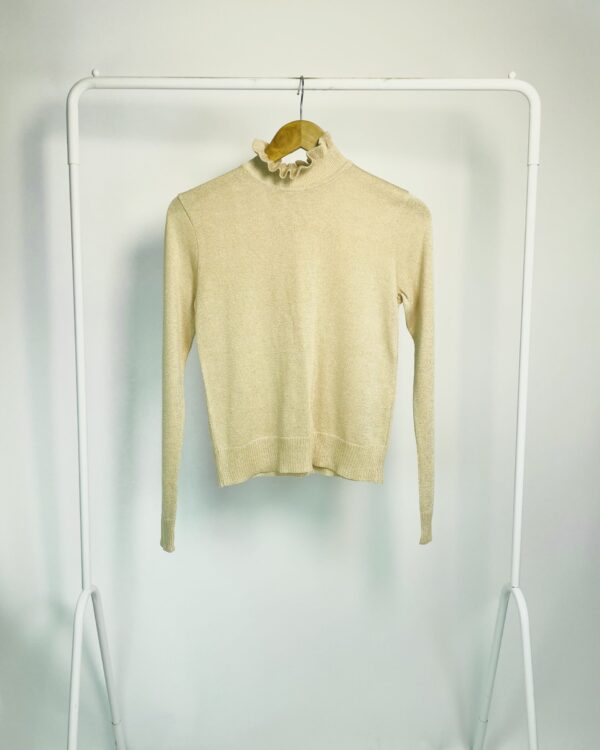 BLusa rosa clara com lurex prata com gola alta NV - P - VENDIDO SISTEMA OTO