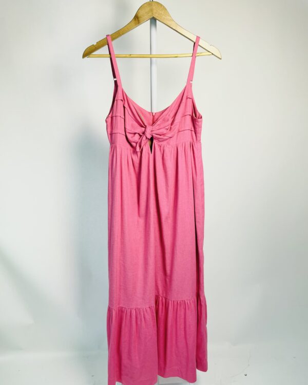 Vestido rosa linho e amarração no busto LEELOO - 38