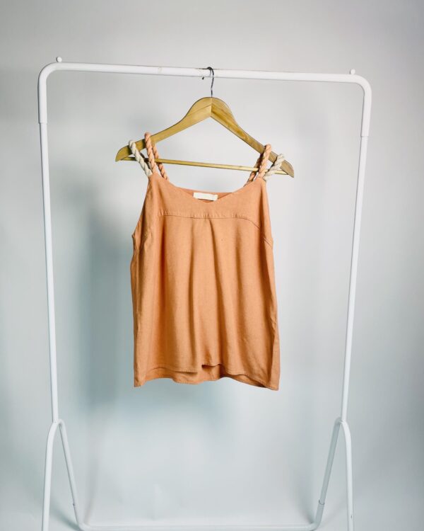Regata linho terracota alças de cordas ALEHA - 40