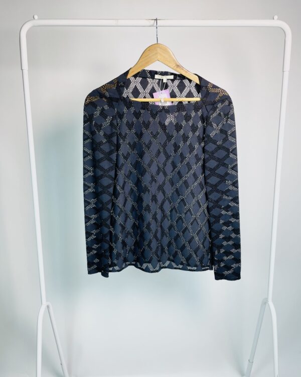 Blusa manga longa rendada preta MAGE - P