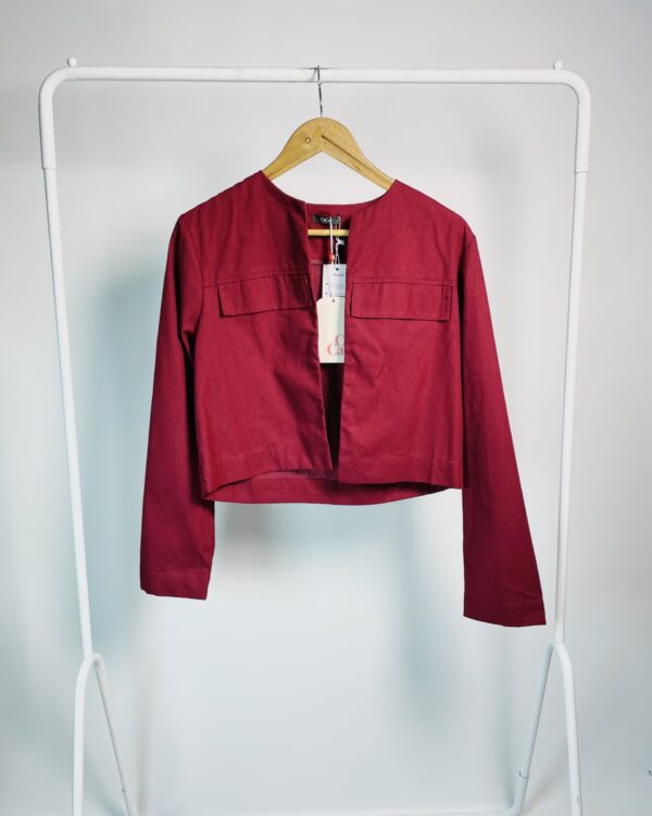 Casaqueto cropped algodão bordô CACAY - P *nunca usado* - VENDIDO SISTEMA OTO