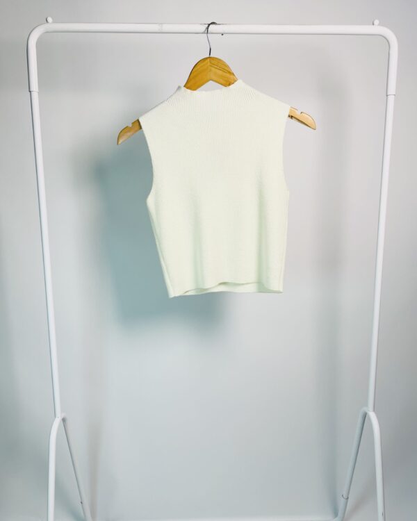 Blusa tricot canelado off white LIZIE - P - VENDIDO SISTEMA OTO
