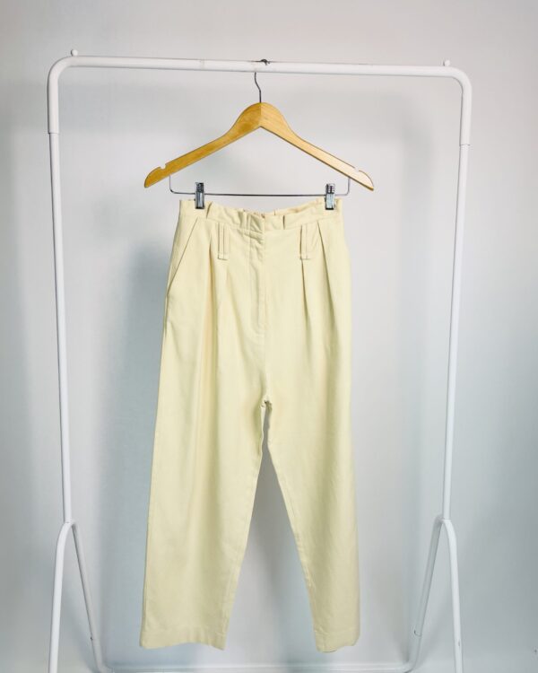 Calça bege fluida pregas na frente CRIS BARROS - 34 - VENDIDO SISTEMA OTO