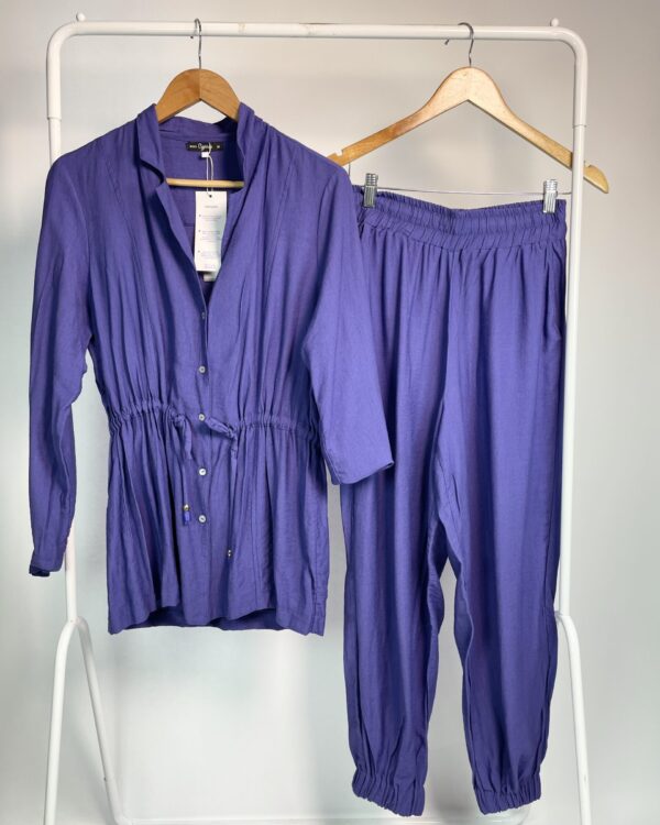 Conjunto calça e aprka roxa com amarrações MISS CIGARRETE - M - VENDIDO SISTEMA OTO