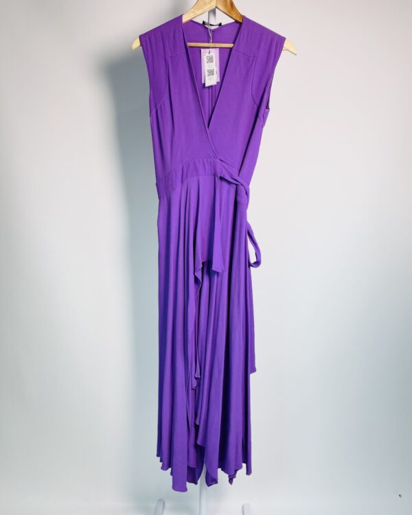Vestido roxo transpassado com decote v LE LIS BLANC - 36