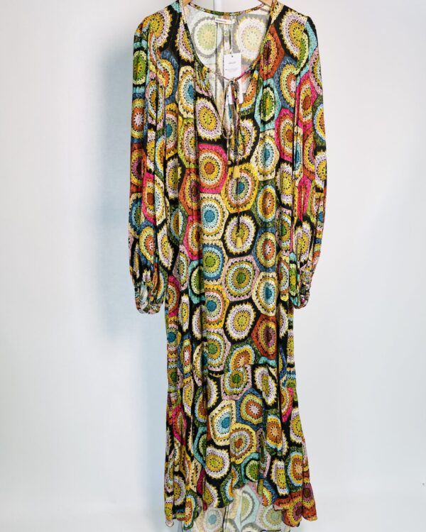 Vestido longo estampa colorida mangas longas DRESS TO - M - VENDIDO SISTEMA OTO