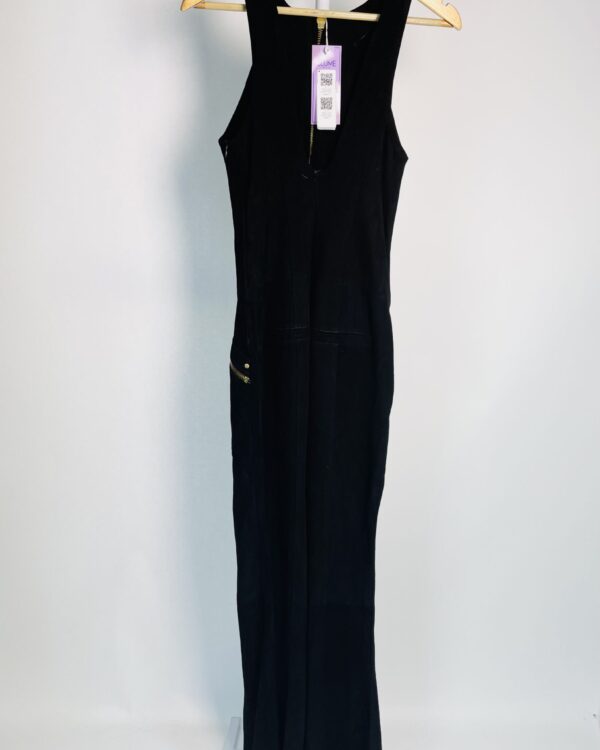 Macacão chamois preto zíperes dourados ANIMALE - 40 *nunca usado* - VENDIDO SISTEMA OTO