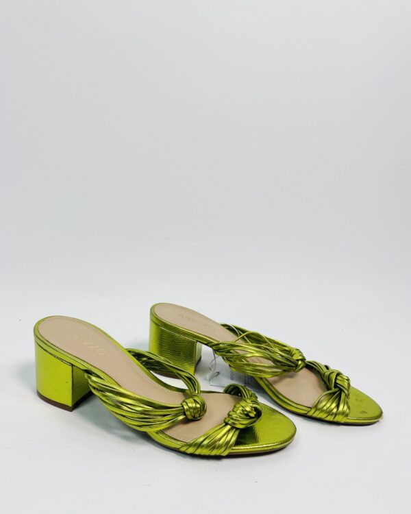Sandália verde lima metalizada nós na frente AREZZO - 36