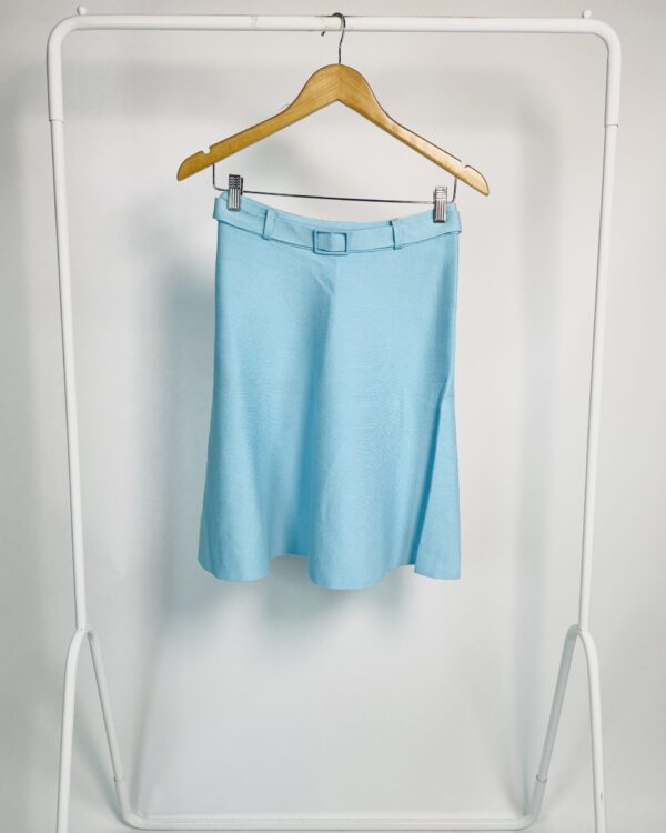 Saia de tricot azul com cinto LAFORT - P - VENDIDO SISTEMA OTO