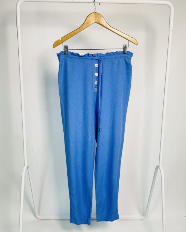 Calça azul com amarração na cintura MARIA FILÓ -P