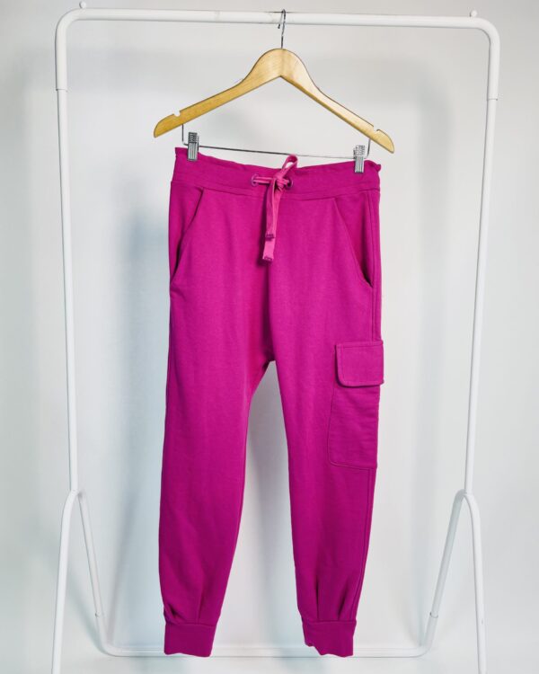 Calça fucsia moletom jogger com bolso cargo ANIMALE - 40