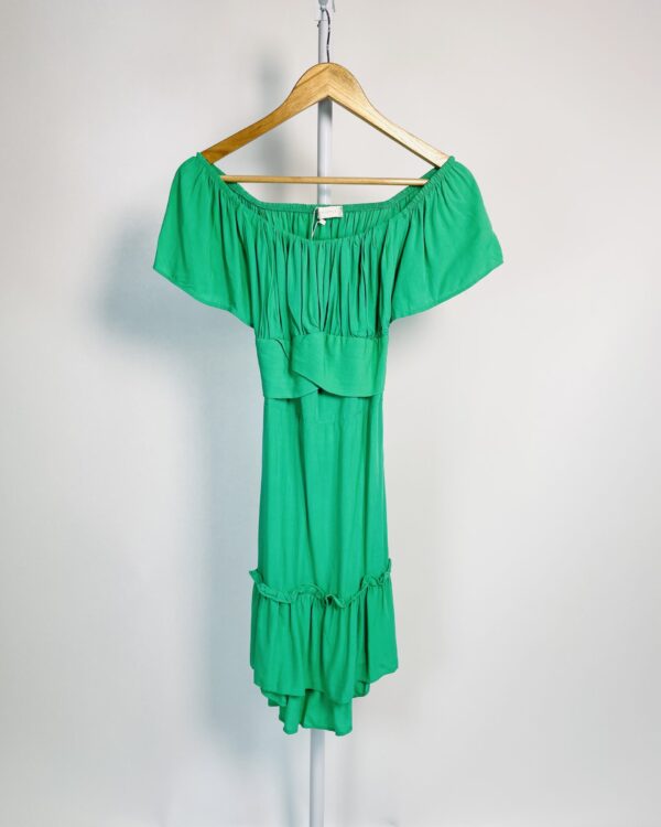 Vestido verde com decote e amarração LOFTYSYLE - P