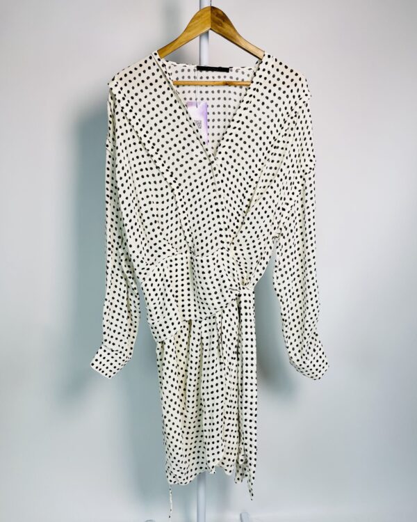 Vestido midi p&b estampa poá ANIMALE - 38 - VENDIDO SISTEMA OTO