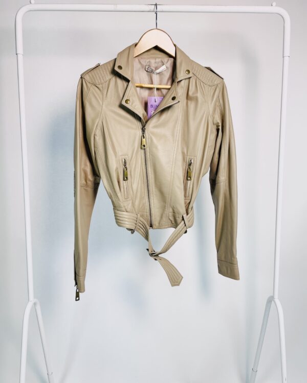 Jaqueta couro gelo com zíper CAROLINE ROSSATO - P - VENDIDO SISTEMA OTO