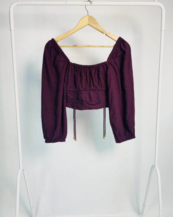 Camisa cropped vinho  'Clara' NV - M - VENDIDO SISTEMA OTO