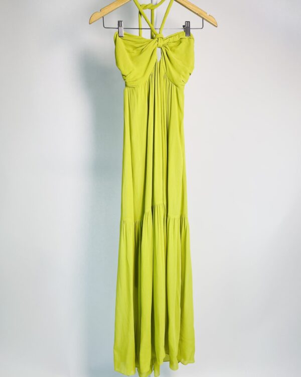 Vestido verde com amarração no busto e lastex nas costas ANIMALE - 36 - VENDIDO SISTEMA OTO