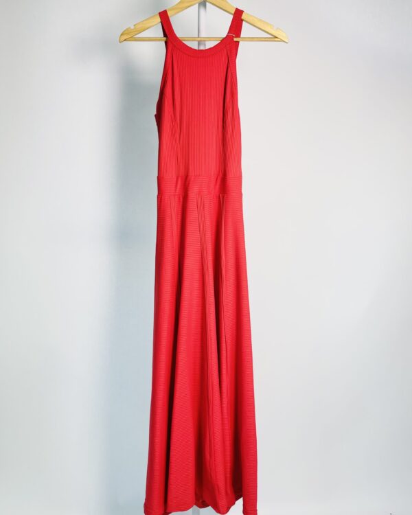 Vestido malha fria vermelho canelado longo AGILITÁ - 32 - VENDIDO SIST OTO
