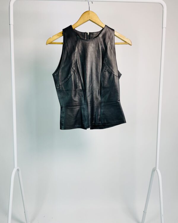 Blusa sem alça preto couro FIG - 36 - VENDIDO SISTEMA OTO