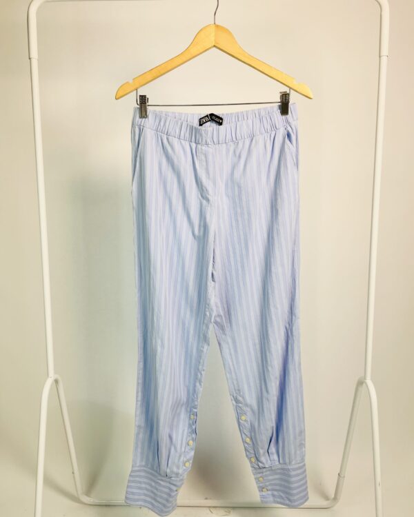 Calça azul com listras brancas ZARA - P