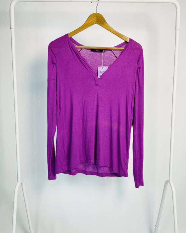 Blusa malha roxa com mangas longas ANIMALE - M - VENDIDO SISTEM OTTO