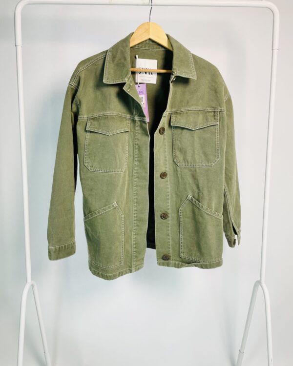 Jaqueta sarja militar alongada ZARA - P - VENDIDO SISTEM OTO