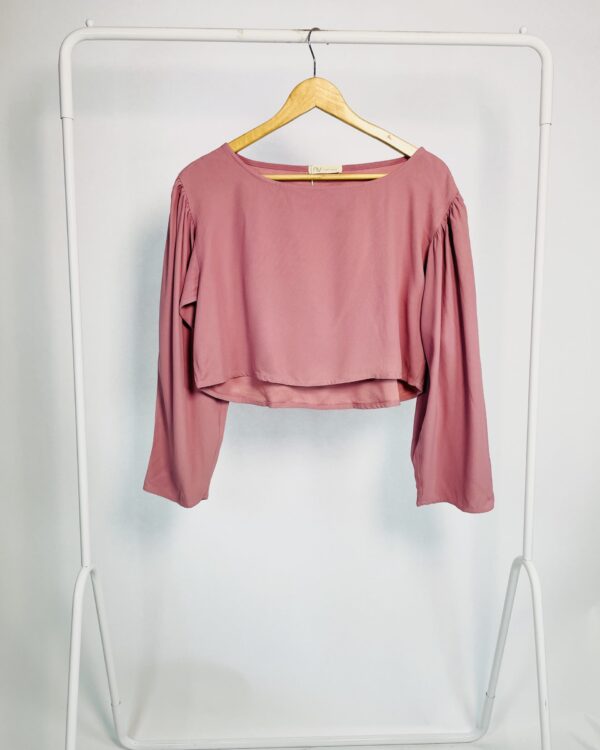 Blusa cropped lilás manga bufante 'Aya' NV - M