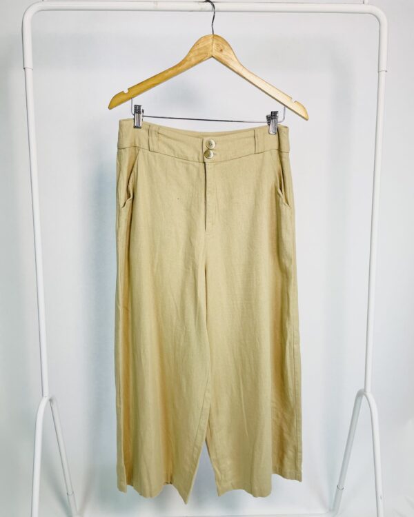 Pantacourt linho bege LIZIE - M - VENDIDO SISTEMA OTO