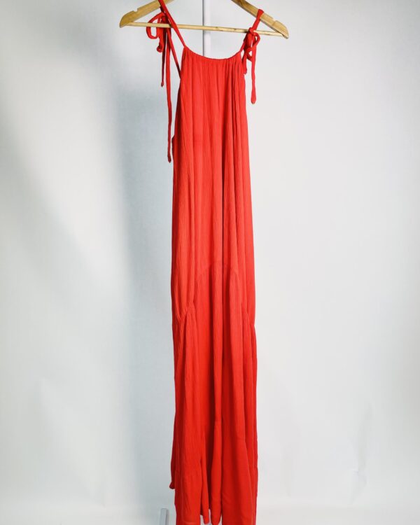 Vestido vermelho com amarração nas alças MARIA FILÓ - G - VENDIDO SIST OTO