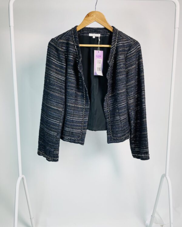 Casaquete azul marinho com lurex de corrente ATEEN - 42 - VENDIDO SIST OTO