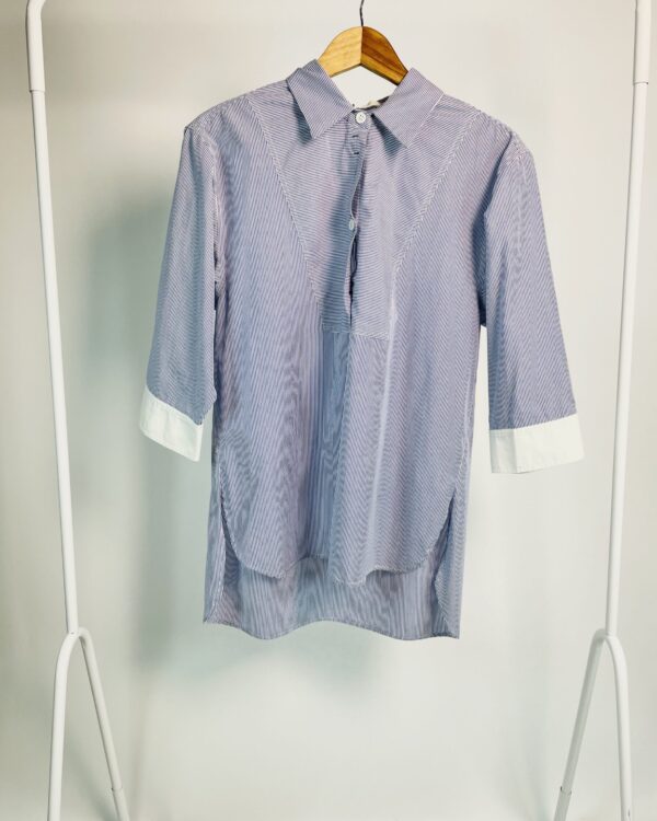 Camisa algodão azul listrada NK COLLECTION - 38 - VENDIDO SISTEMA OTO