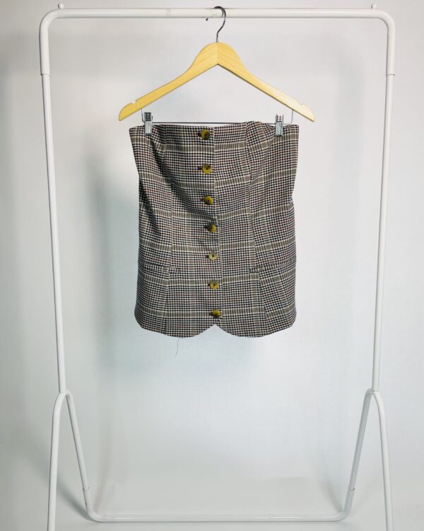 Blusa sem alça estampa xadrez botões na frente HERING + NV - G - VENDIDO SISTEMA OTO