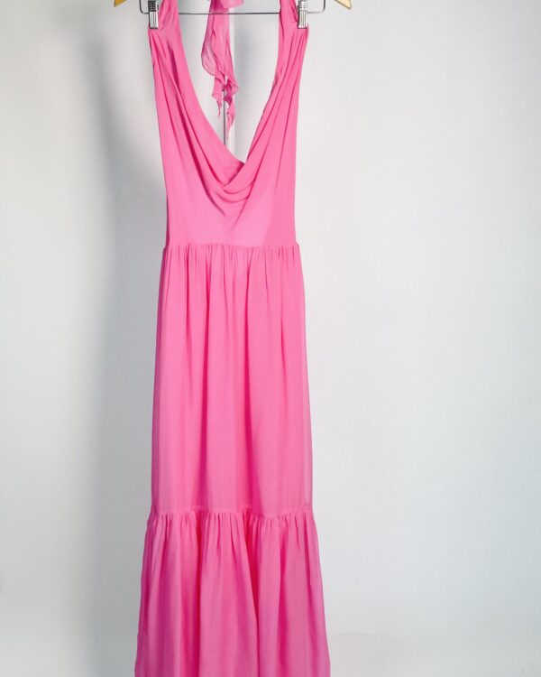 Vestido longo frente única rosa "luma" NV - M - VENDIDO SIST OTO