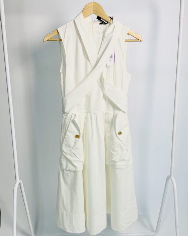 Vestido algodão midi off white bolsos na frente MARC JACOBS - P