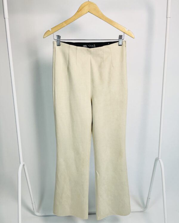 Calça suéde bege elástico na cintura ZARA - M - VENDIDO SISTEMA OTO