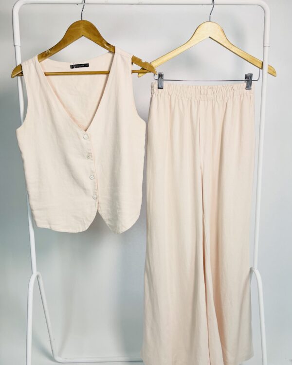 Conjunto colete e calça rosa claro DENISE SULIMA - M - VENDIDO SISTEMA OTO